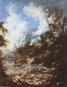 MAGNASCO, Alessandro Seascape with Fishermen and Bathers (mk08) painting